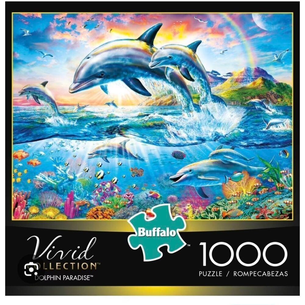 Buffalo Games - Vivid Collection - Dolphin Paradise - 1000 Piece Jigsaw Puzzle N